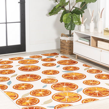 Aranciata Citrus Slice High-low Indoor/outdoor Area Rug